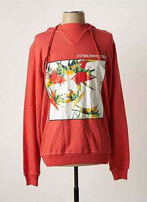 Sweat-shirt à capuche tissage jersey manches longues rouge GUESS homme