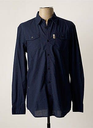 Chemise manches longues poches poitrine bleu GUESS homme