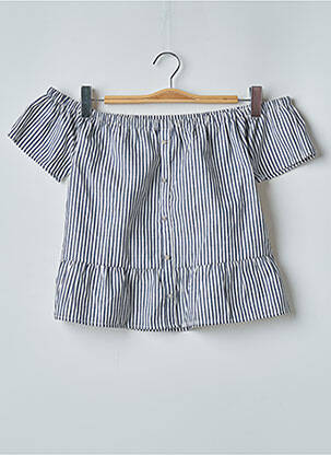 Blouse manches epaules dénudées manches courtes bleu TEDDY SMITH fille