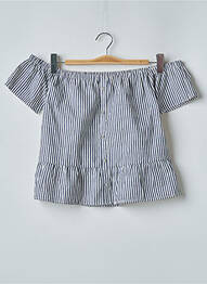 Blouse manches epaules dénudées manches courtes bleu TEDDY SMITH fille