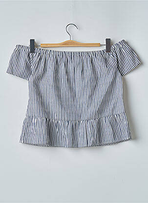 Blouse manches epaules dénudées manches courtes bleu TEDDY SMITH fille