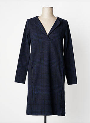 Robe mi-longue manches longues manches longues bleu LA FEE MARABOUTEE femme
