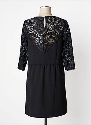 Robe courte coupe fluide manches 3/4 noir FREEMAN T.PORTER femme
