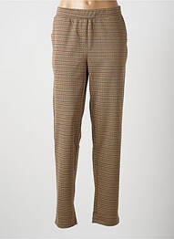 Pantalon droit stretch taille normale marron GEISHA femme
