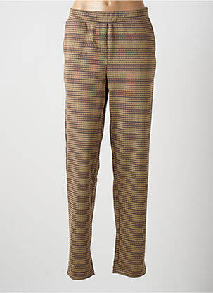 Pantalon droit stretch taille normale marron GEISHA femme
