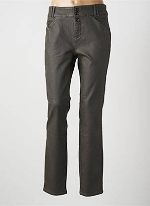 Pantalon slim tissage enduit taille normale vert STREET ONE femme