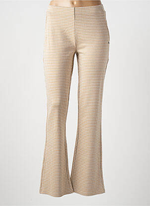 Pantalon flare stretch taille haute beige SURKANA femme