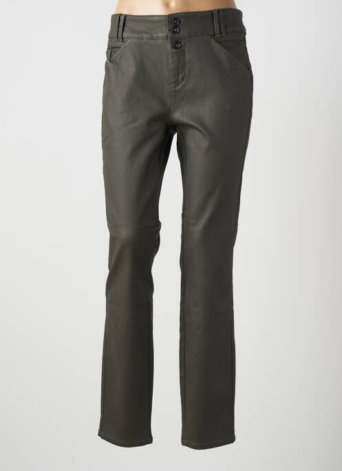 Pantalon slim tissage enduit taille normale vert STREET ONE femme