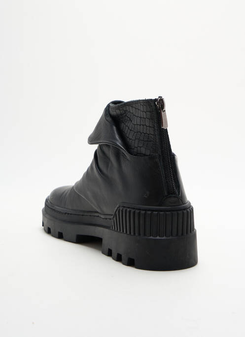 Bottines/boots tissage satiné talon de 4 à 6cm noir MAM'ZELLE femme