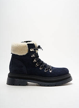 Bottines/boots nubuck talon de 4 à 6cm bleu HOOPER SHOES femme