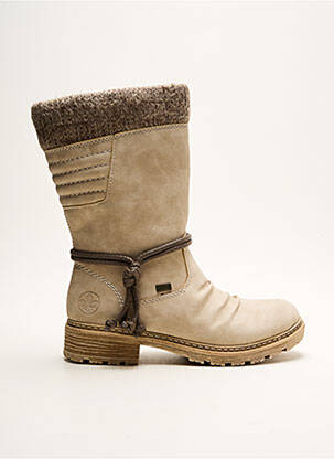 Bottines/boots fourrée talon plat jusqu'à 3cm beige RIEKER femme
