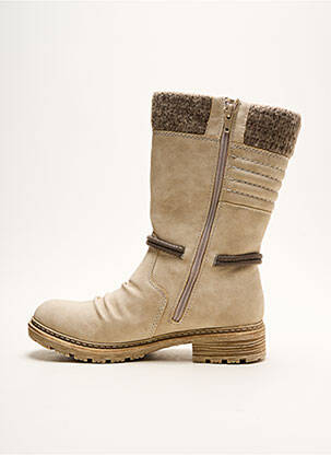 Bottines/boots fourrée talon plat jusqu'à 3cm beige RIEKER femme