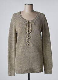 Pull tunique col rond manches longues jaune LAURENCE DOLIGE femme
