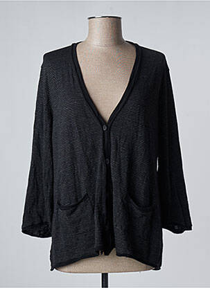 Gilet manches longues fermeture boutonnée sur le devant noir TRANSIT femme