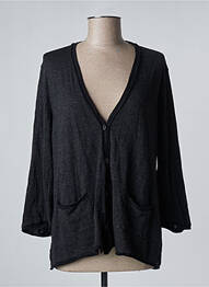 Gilet manches longues fermeture boutonnée sur le devant noir TRANSIT femme