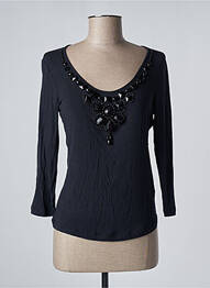 Top tissage jersey manches 3/4 bleu CARACTERE femme