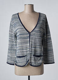 Gilet manches longues col v bleu ROSEANNA femme