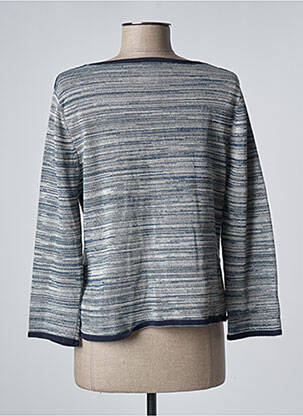 Gilet manches longues col v bleu ROSEANNA femme