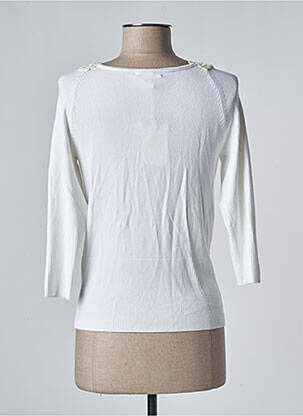 Pull col v manches 3/4 blanc VOTRE NOM femme