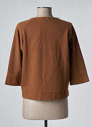 Sweat-shirt sérigraphie manches 3/4 marron ROSEANNA femme