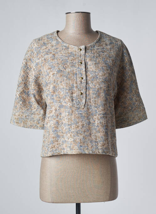 Blouse imprimé fantaisie manches courtes vert ROSEANNA femme