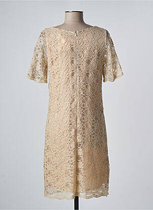 Robe mi-longue manches courtes manches courtes beige ZEPELINE femme