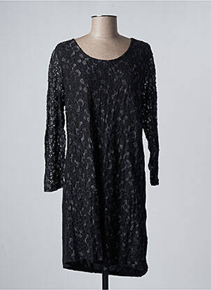 Robe mi-longue manches longues manches longues noir PIMENT ROUGE femme