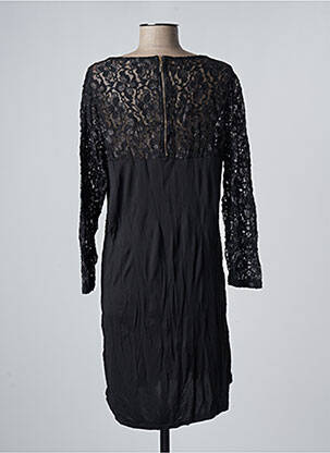 Robe mi-longue manches longues manches longues noir PIMENT ROUGE femme