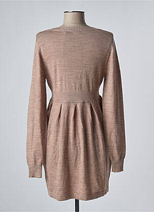 Robe mi-longue manches longues manches longues marron FOLIA femme