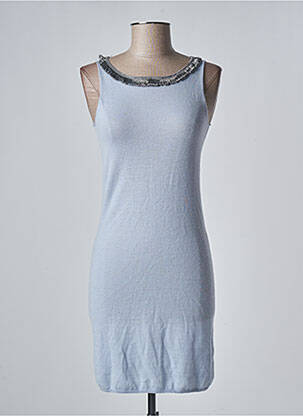 Robe mi-longue sans manche sans manche bleu ALLUDE femme