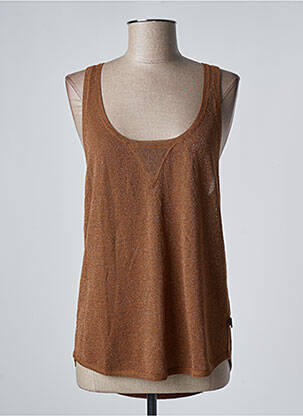 Top stretch sans manche marron I LOVE MY T'S femme