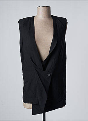 Gilet sans manche fermeture boutonnée sur le devant noir ILARIA NISTRI femme