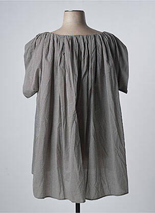 Blouse tissage popeline manches courtes marron LAURENCE DOLIGE femme