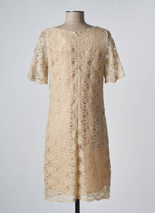 Robe mi-longue manches courtes manches courtes beige ZEPELINE femme