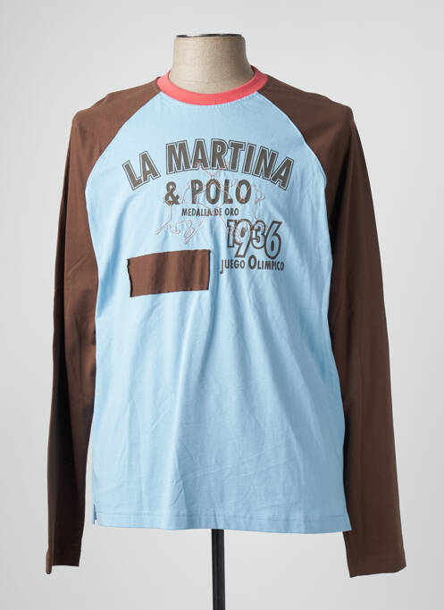 T-shirt bleu LA MARTINA pour homme