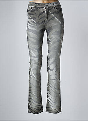 Jeans coupe droite stretch taille normale vert PIANURASTUDIO femme