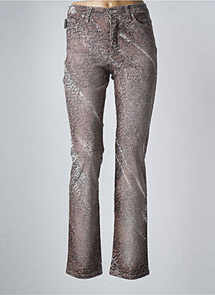 Jeans coupe droite taille haute taille haute marron PIANURASTUDIO femme