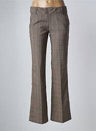 Pantalon droit stretch taille basse marron FREESIA femme