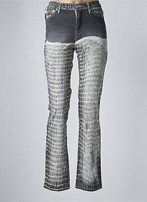 Jeans coupe droite taille haute taille haute gris PIANURASTUDIO femme