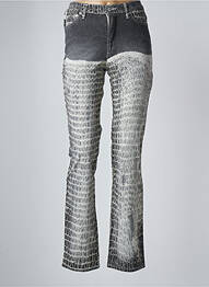 Jeans coupe droite taille haute taille haute gris PIANURASTUDIO femme