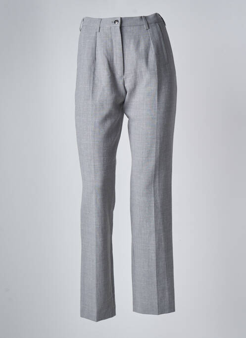Pantalon droit stretch taille haute gris SYM femme