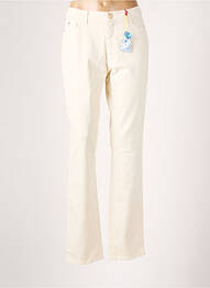 Pantalon droit fermeture zippée sous rabat boutonné taille normale beige TRUSSARDI JEANS femme
