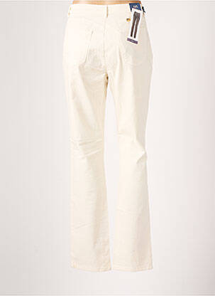 Pantalon droit fermeture zippée sous rabat boutonné taille normale beige TRUSSARDI JEANS femme