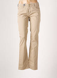 Pantalon droit fermeture zippée sous rabat boutonné taille normale beige TRUSSARDI JEANS femme