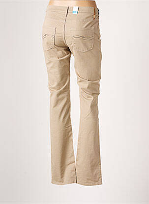 Pantalon droit fermeture zippée sous rabat boutonné taille normale beige TRUSSARDI JEANS femme