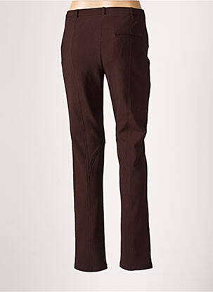 Pantalon droit fermeture zippée sous rabat boutonné taille normale marron CHRISTIAN MARRY femme