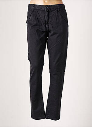 Pantalon slim tissage popeline taille normale noir LE TEMPS DES CERISES femme