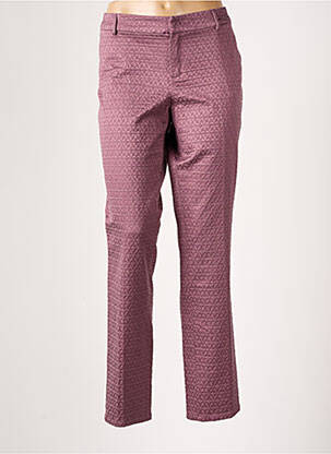 Pantalon droit fermeture zippée sous rabat avec crochet violet SYM femme