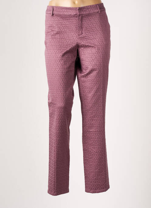 Pantalon droit fermeture zippée sous rabat avec crochet violet SYM femme