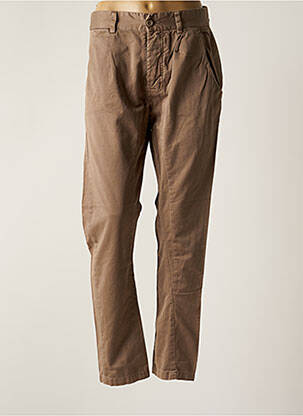 Pantalon droit stretch taille haute marron LE TEMPS DES CERISES femme